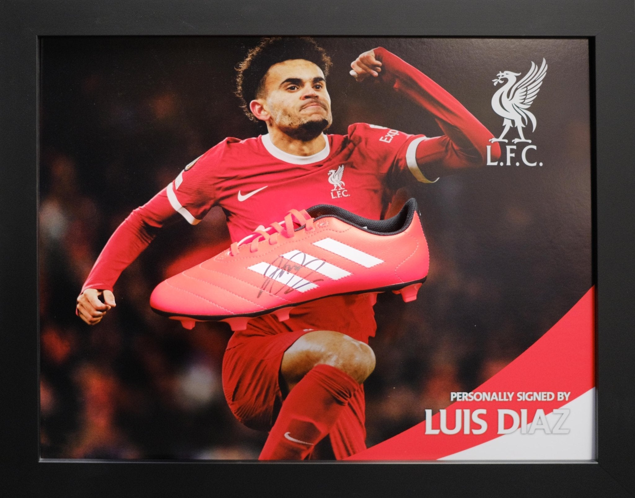 Luis Diaz signed boot Liverpool F.C. - Memorabilia Framers Shop